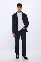 Springfield Calça jeans preta regular cinzento