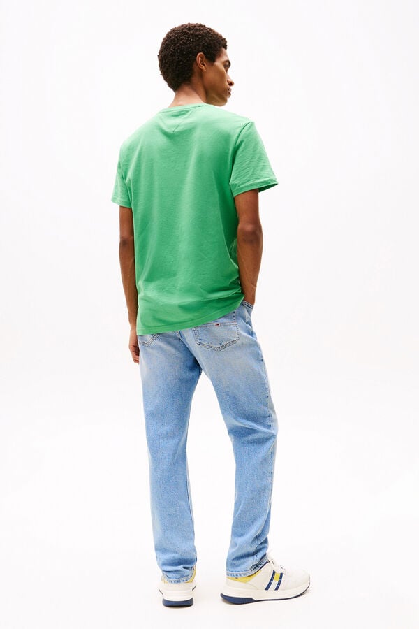 Tommy Jeans Camiseta justa de manga curta verde