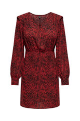Only Vestido estampado com estampa animal vermelho