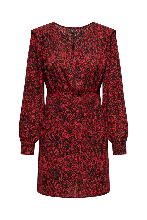 Only Vestido estampado com estampa animal vermelho