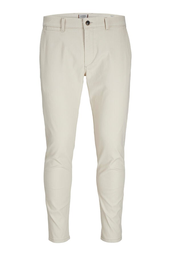 JJ REBEL Pantal&oacute;n chino slim tiro medio gris