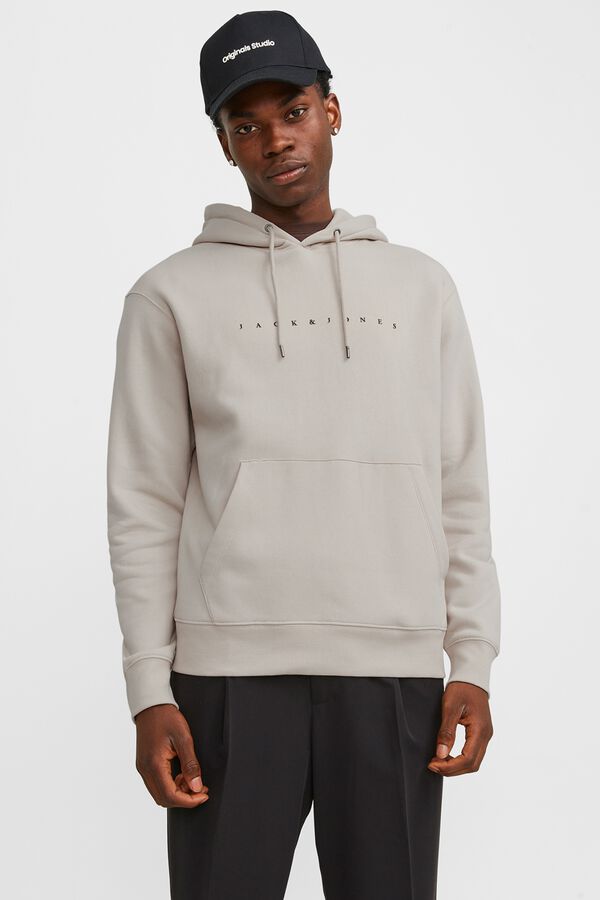 Jack & Jones Sweatshirt com capuz cinzento
