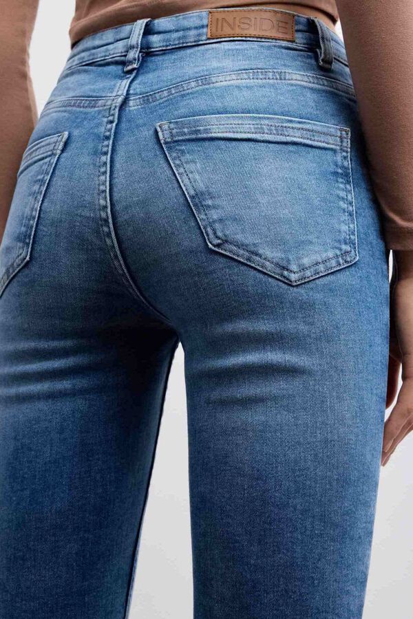 Inside Jeans Skinny de Cintura M&eacute;dia azul