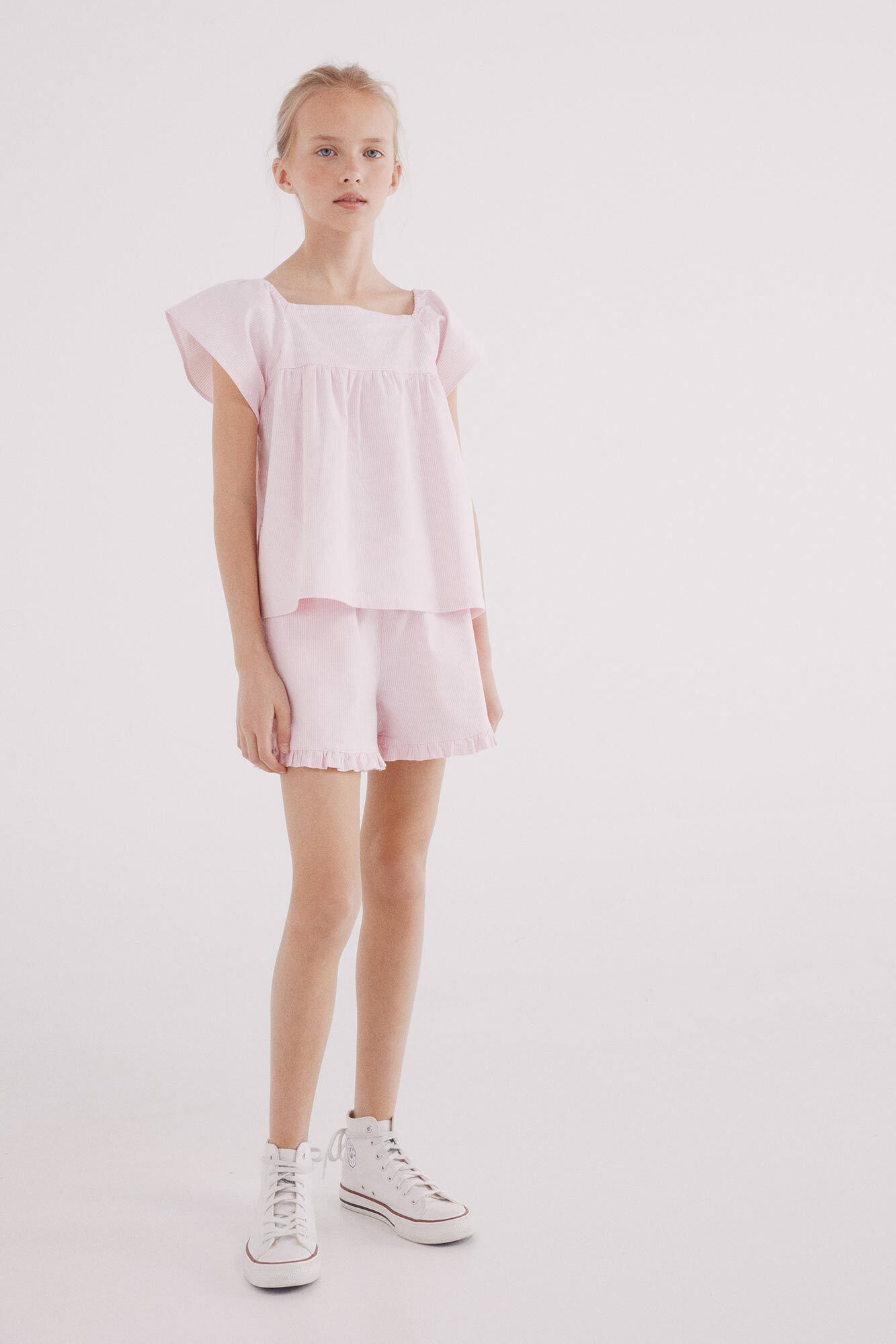 Springfield Kids Blusa &agrave;s riscas oxford de menina