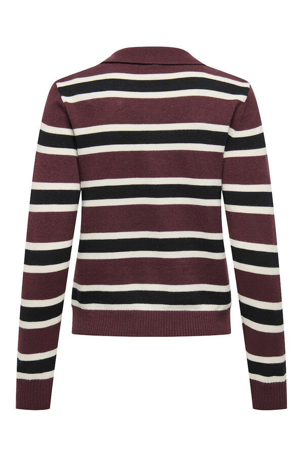 Only Polo de malha &agrave;s riscas estampado