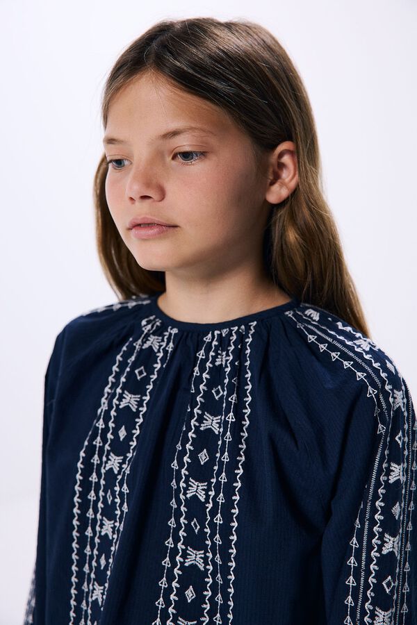 Springfield Kids Blusa bordados ni&ntilde;a azul