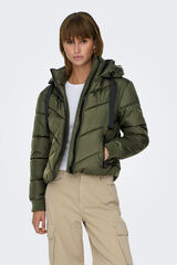 JDY Plum&iacute;fero corto acolchado verde