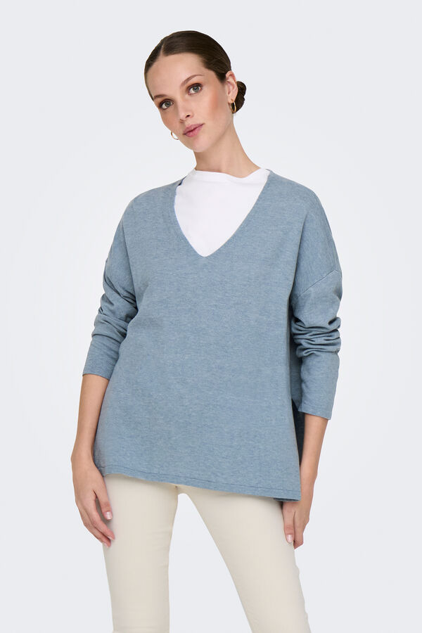 Only Camisola &agrave;s riscas azul