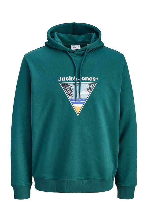 Jack & Jones Sweatshirt com capuz em algod&atilde;o macia azul