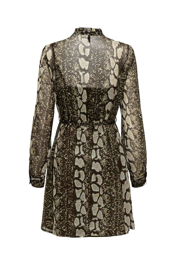 Only Vestido de chiffon com estampa animal castanho