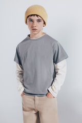 Springfield Kids Camiseta manga larga doble manga ni&ntilde;o gris