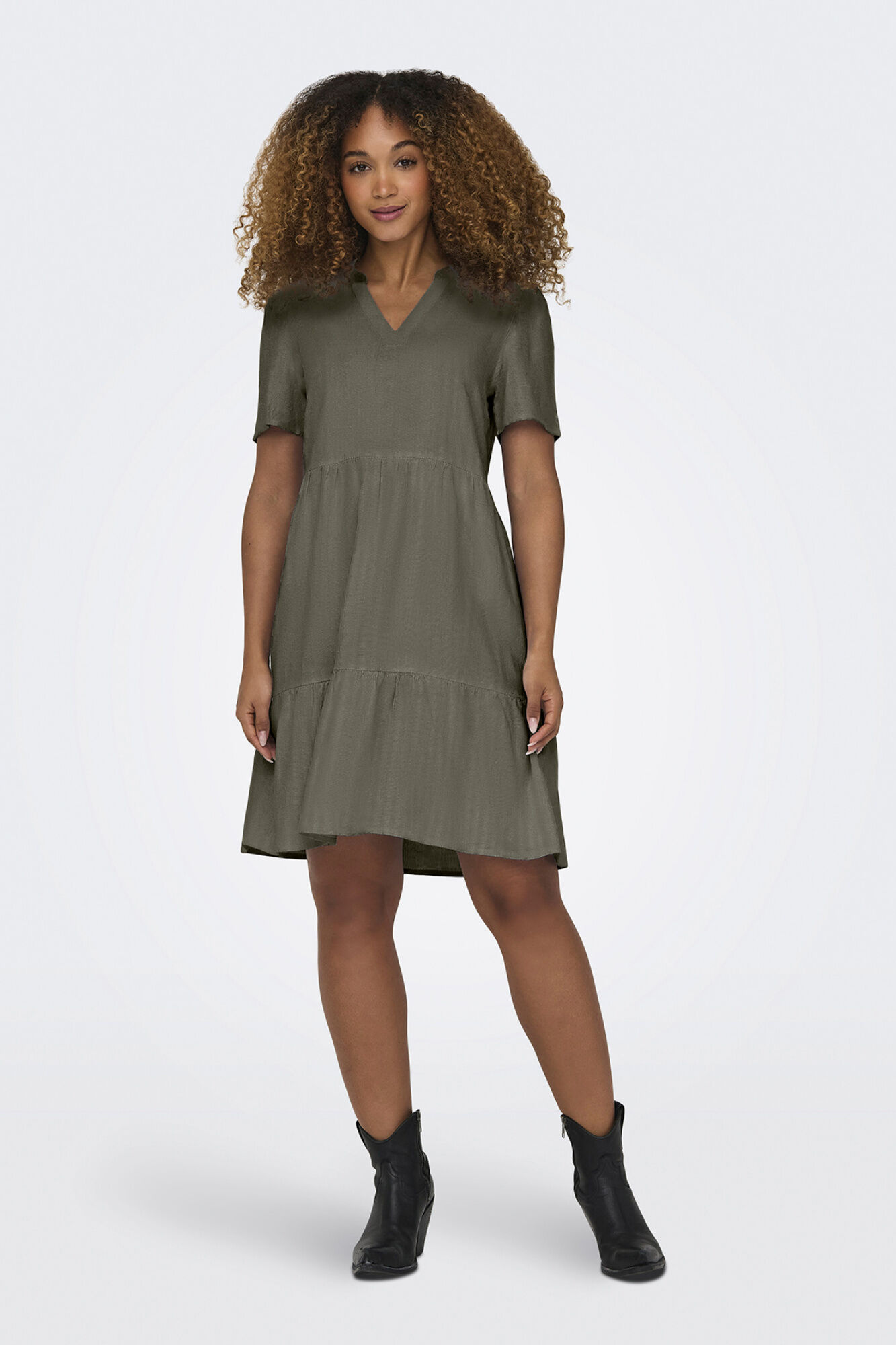Only Vestido curto de linho