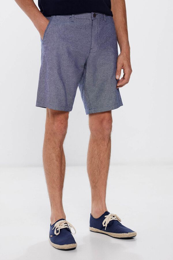 Springfield Bermuda oxford comfort fit azul