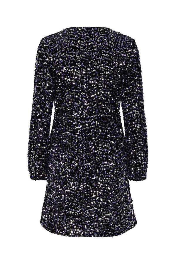 Pieces Vestido corto de lentejuelas negro