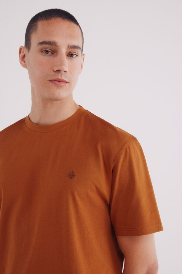 Springfield Camiseta básica com gola redonda vermelho