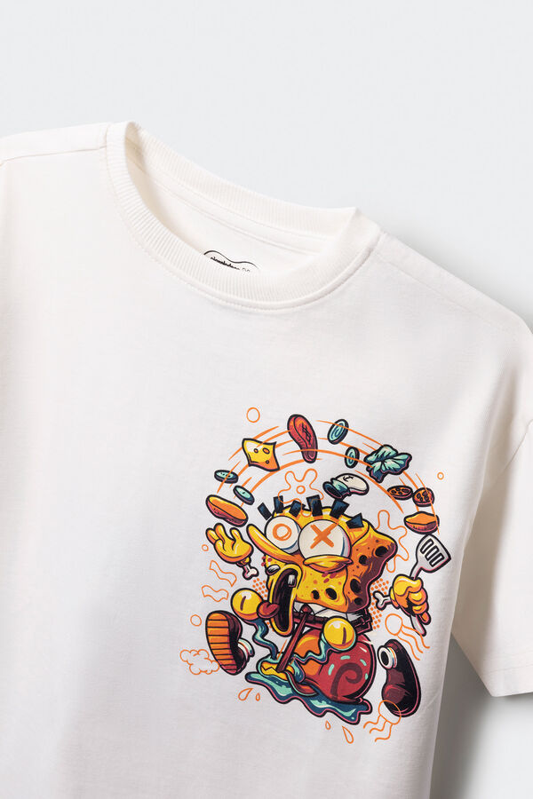 Springfield Kids Camiseta infantil Bob Esponja Cal&ccedil;a Quadrada borgonha