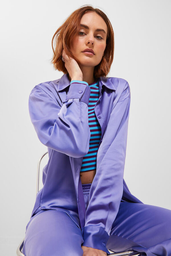 Jack & Jones Camisa satinada de manga larga morado/lila