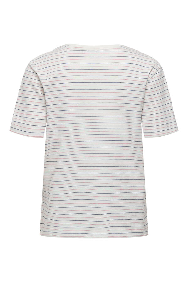 JDY Camiseta de manga corta y cuello redondo blanco