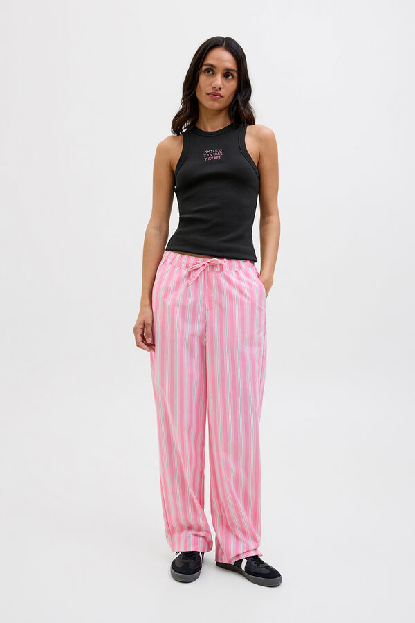 Jack & Jones Top com alças caneladas preto