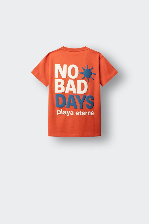 Springfield Kids T-shirt de manga curta "No bad days" para menino borgonha