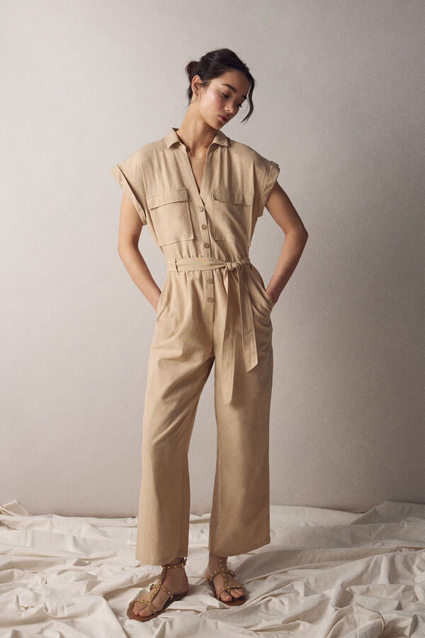 Springfield Mono Camisero Lino tostado