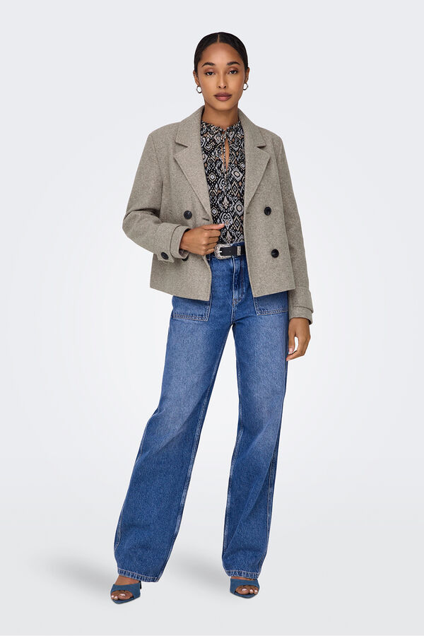 Only Abrigo corto de pa&ntilde;o marr&oacute;n