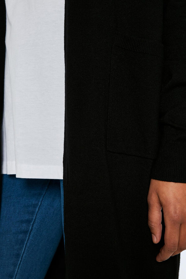 Noisy May C&aacute;rdigan largo de punto negro