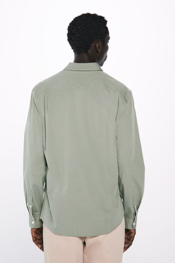 Springfield Camisa popelín rayas vestir kaki