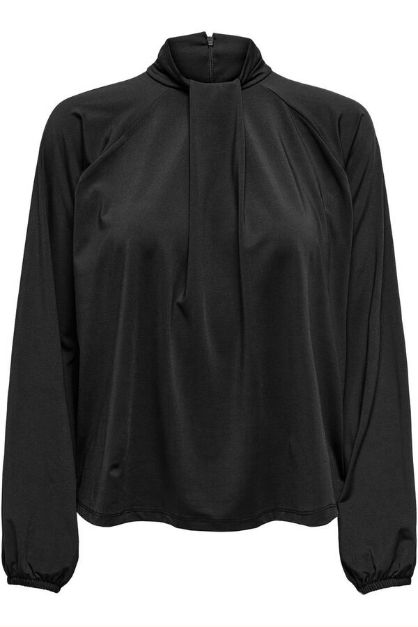 JDY Blusa manga larga fluida negro