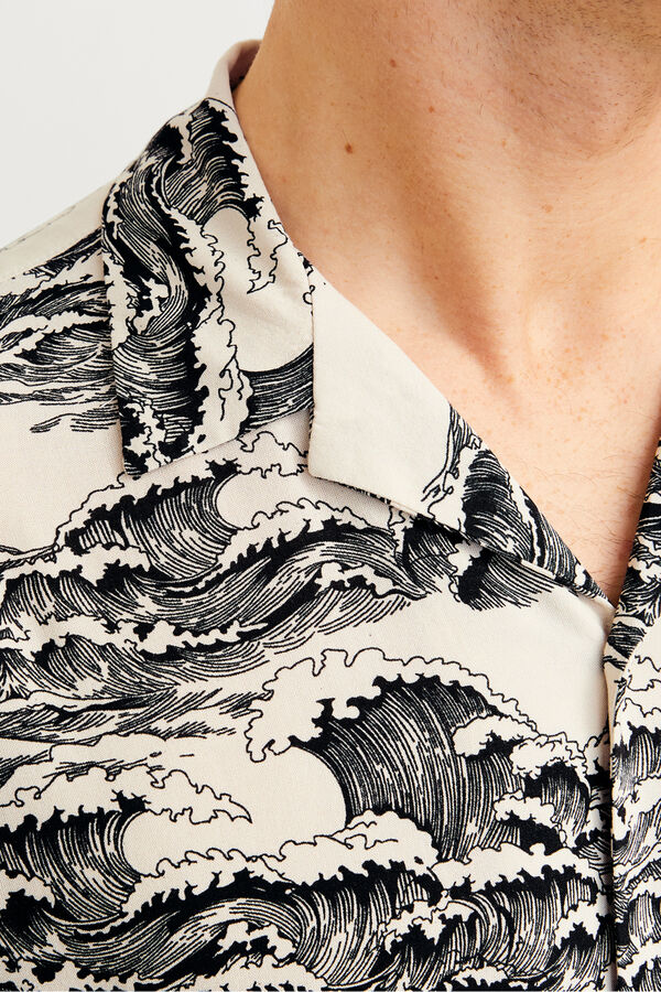 Jack & Jones Camisa relaxed fit estampada gris