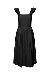 Only Vestido de lino espalda descubierta negro