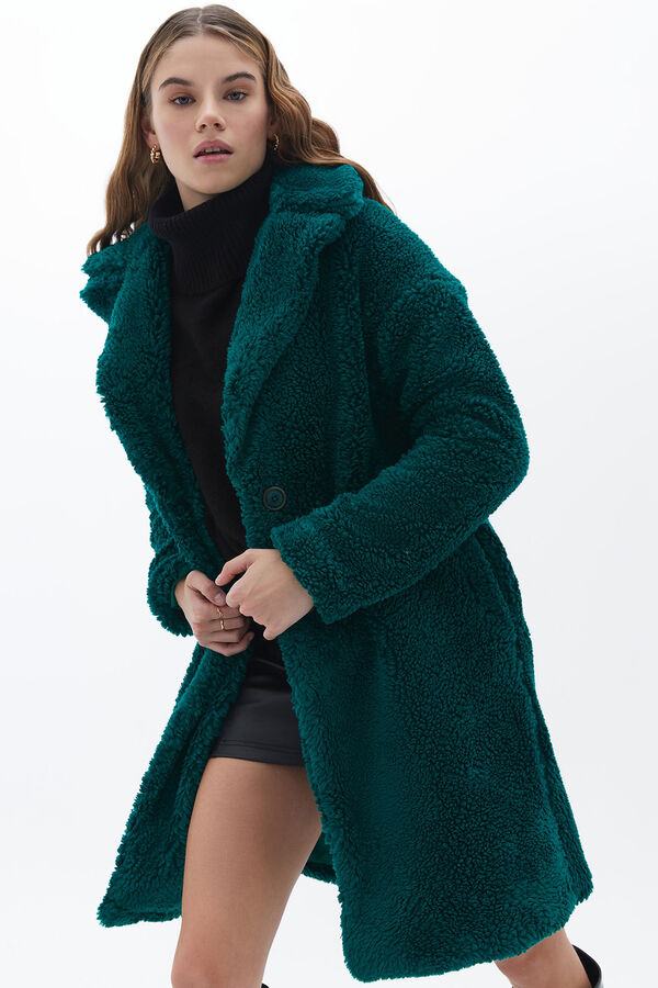 Oxxo Abrigo efecto piel verde