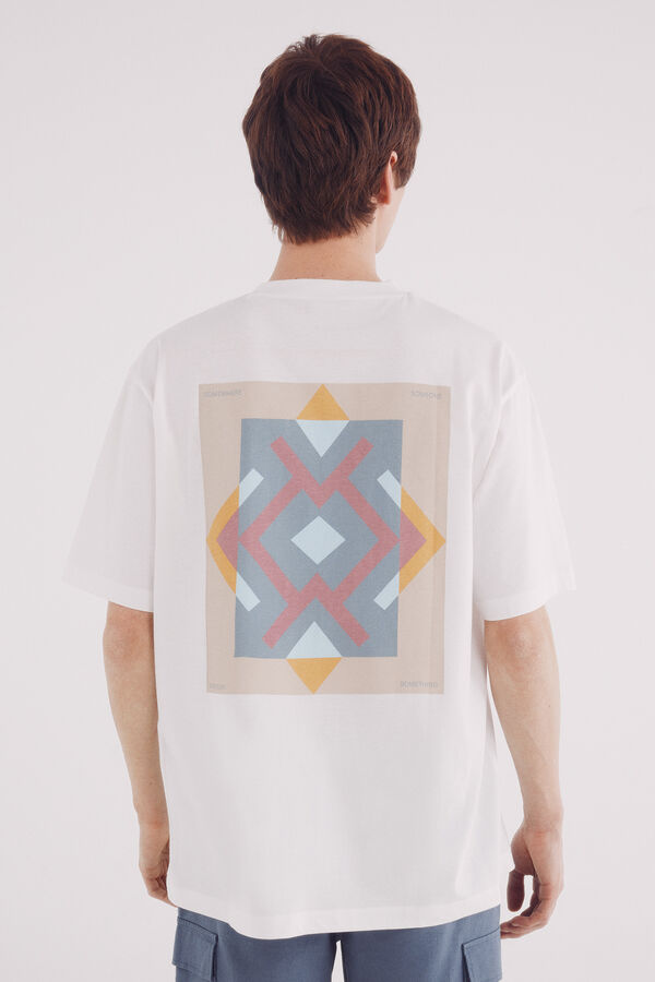 Springfield Camiseta com estampa étnica bege