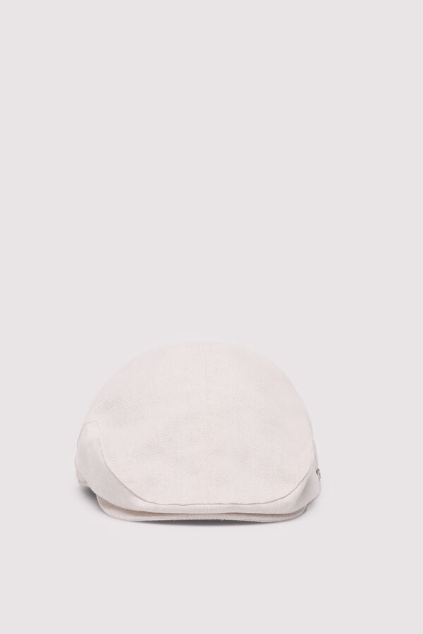 Springfield Gorra plana mezcla lino textura marfil