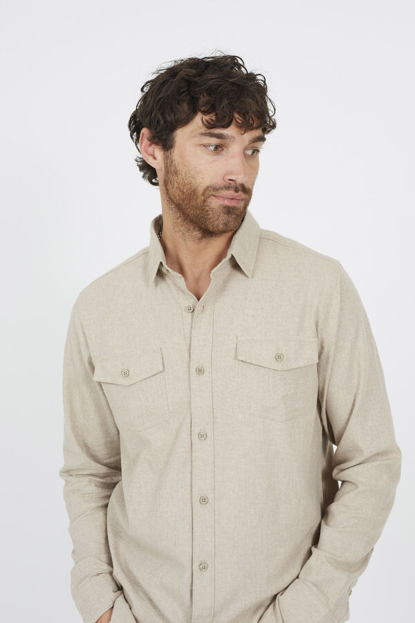 Brave Soul Camisa de manga comprida cru