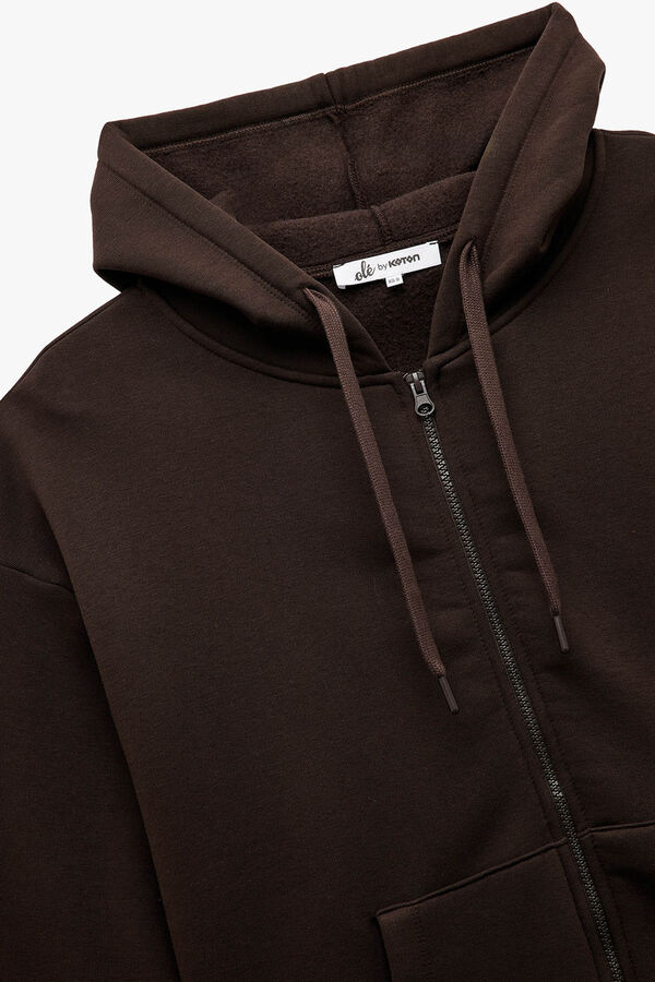 Koton Sweatshirt com fecho-&eacute;clair cru