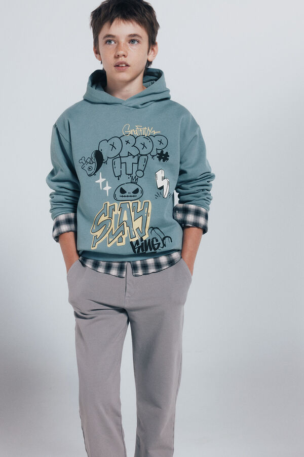 Springfield Kids Cal&ccedil;as cal&ccedil;as chino confort&aacute;veis ​​e justas para meninos cinzento