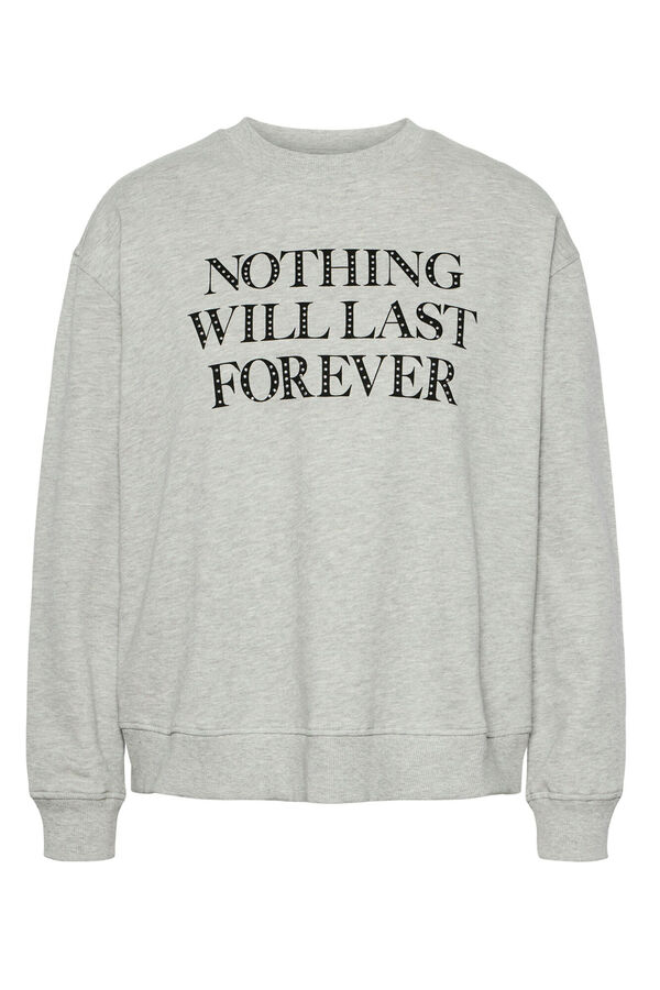 Pieces Sudadera con mensaje gris