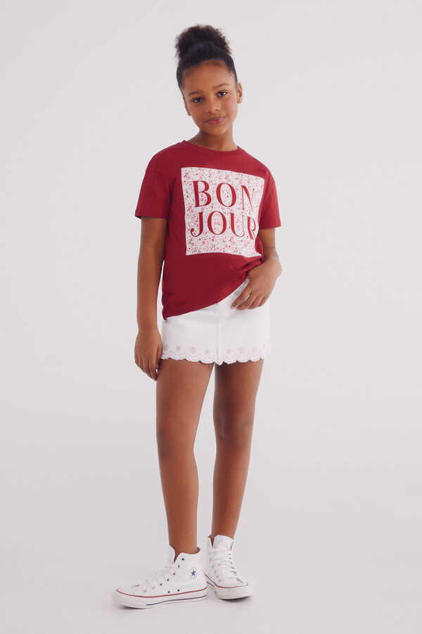 Springfield Kids Saia bordada de menina branco