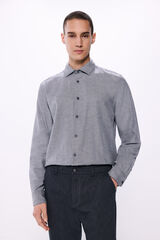 Springfield Camisa estructura afranelada gris