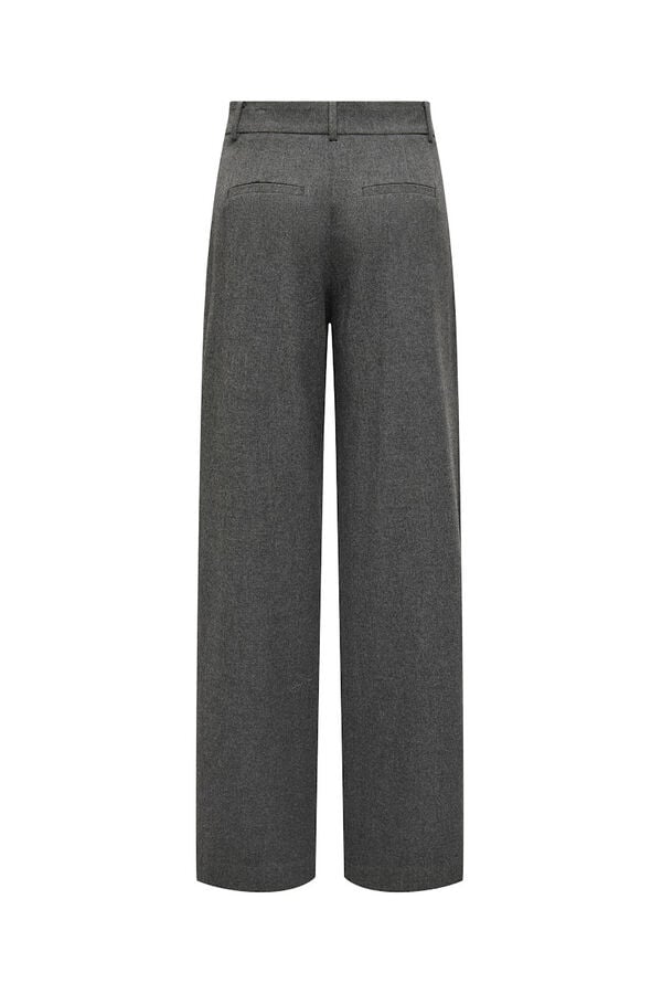 Only Cal&ccedil;a retas plissadas cinzento