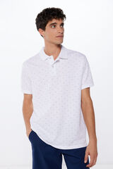 Springfield Polo piqu&eacute; estampado regular fit branco