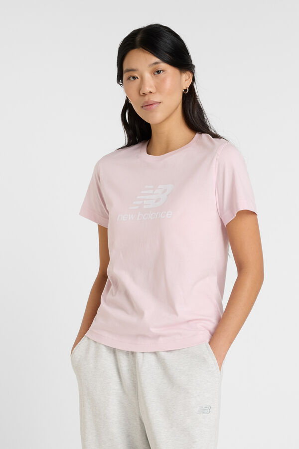 New Balance Camiseta New Balance Jersey Stacked Logo rosa