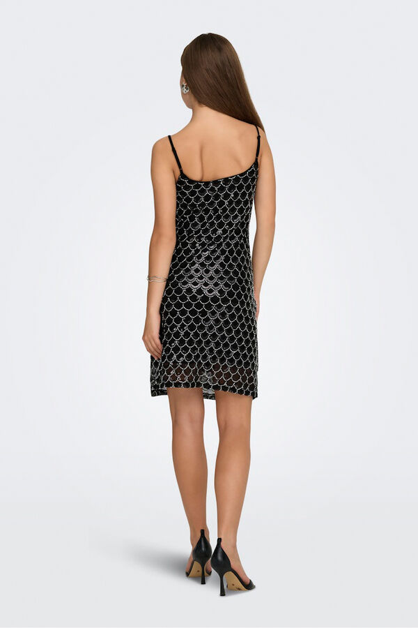 Only Vestido curto de lantejoulas preto