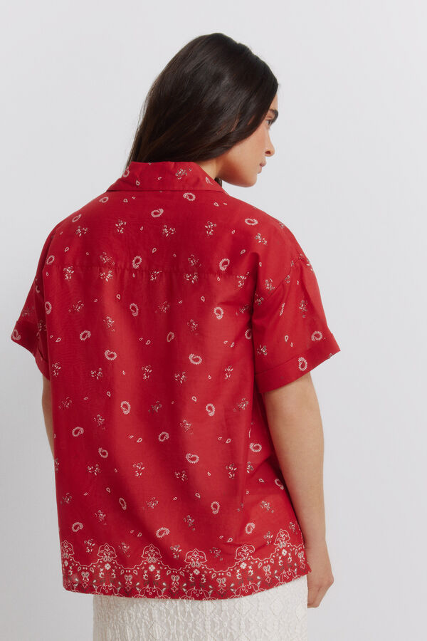 Springfield Camisa oversize estampada vermelho