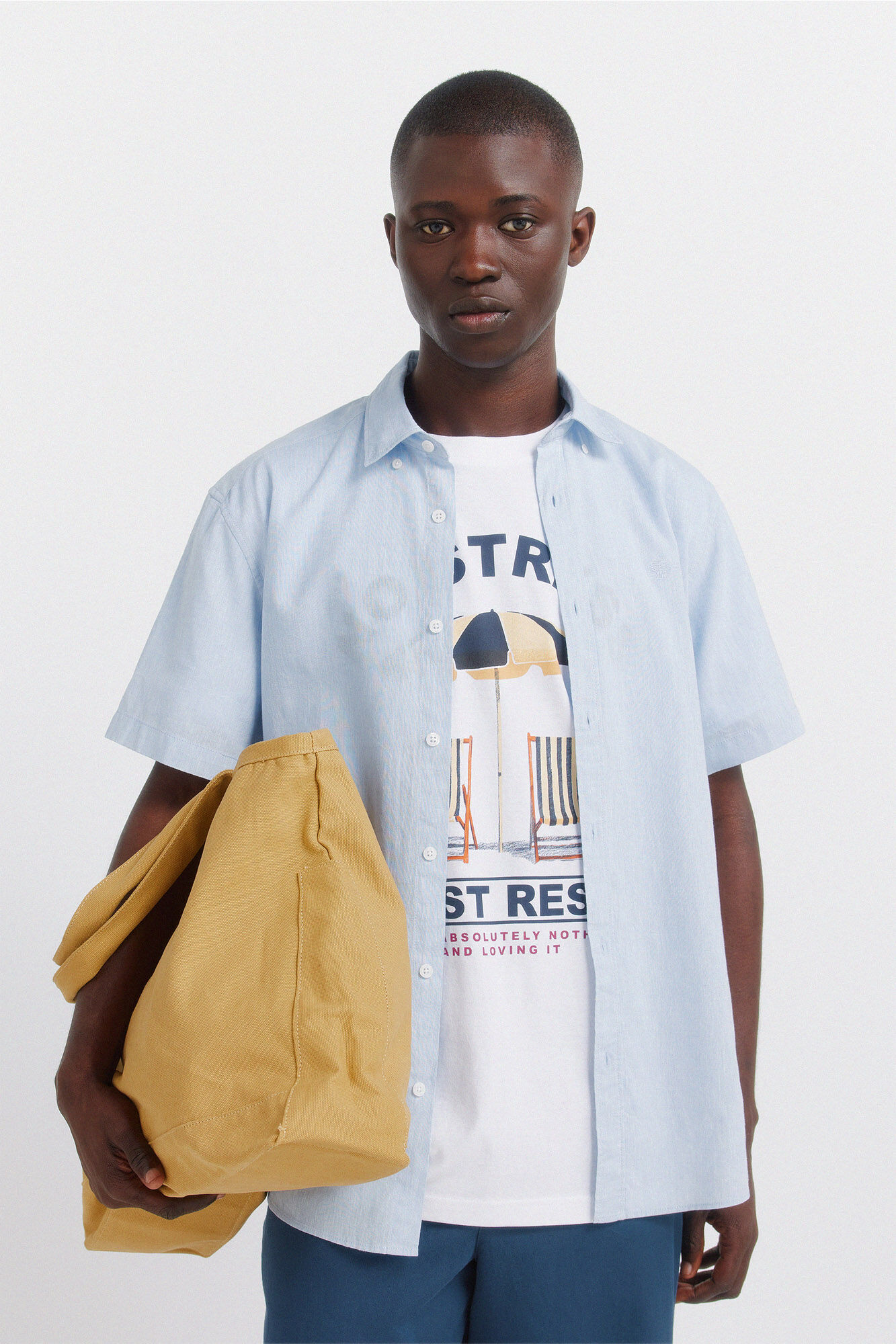 Springfield Camisa de manga curta em linho