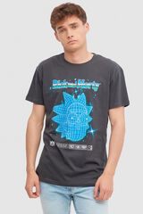 Inside Camiseta Estampado Rick And Morty gris