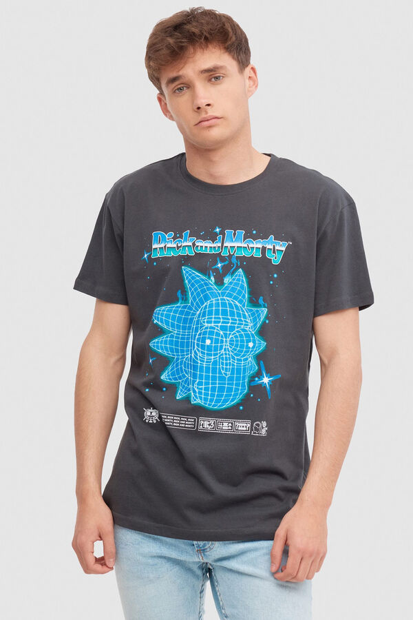 Inside Camiseta Estampado Rick And Morty gris