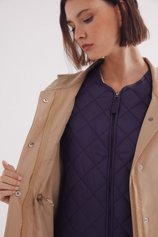 Springfield Parka capucha 2 en 1 beige