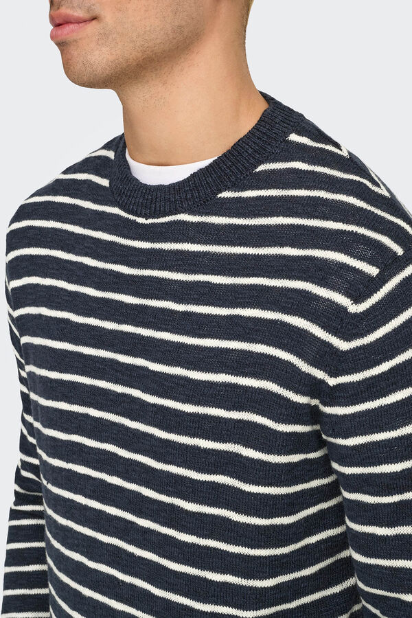 Only & Sons Jersey de hombre de punto regular fit. azul